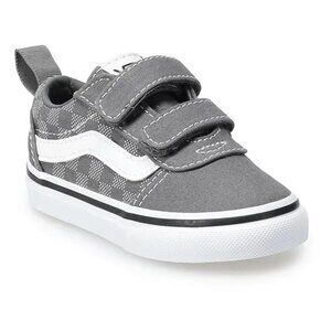 *SOLD* Vans Ward Toddler Skate Shoes Grey Checkered Velcro Size 7